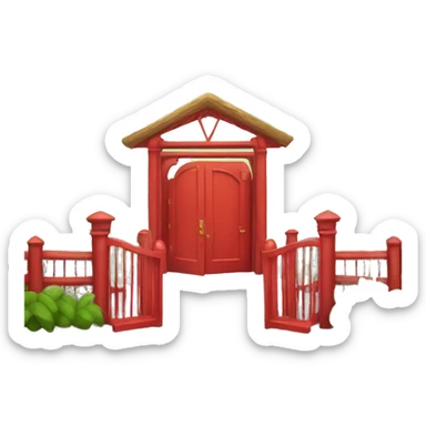 Red zoo entrance  sticker