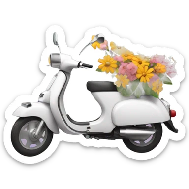 Moped with flowers  sticker