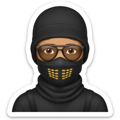 man in balaclava and sunglasses sticker