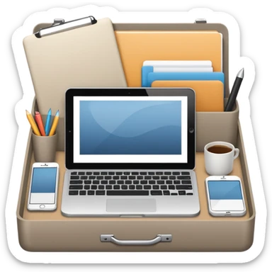 Realistic work  essentials with neutral color sticker