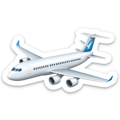 Commercial passenger airplane with wings sticker