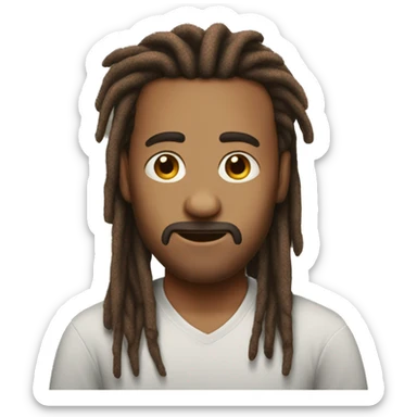 red dreadlocks sho r t sticker