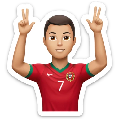 cristiano ronaldo in portugal jersey siu goal ceöebration sticker