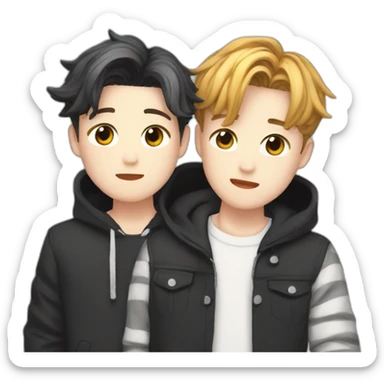 Jimin with his boyfriend sticker