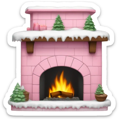 Winter Pink FirePlace sticker