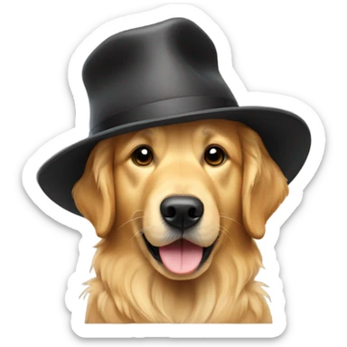 Golden retriever with a hat on  sticker