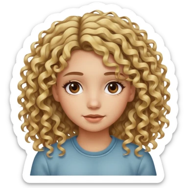 girl with curly/wavy hair with blonde tips and brown roots sticker