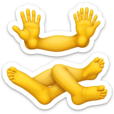 Happy emoji with hands and feet sticker