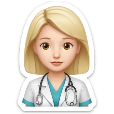 A nurse with a stethoscope sticker