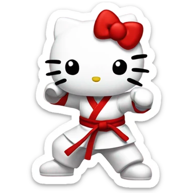 Hello kitty doing karate  sticker
