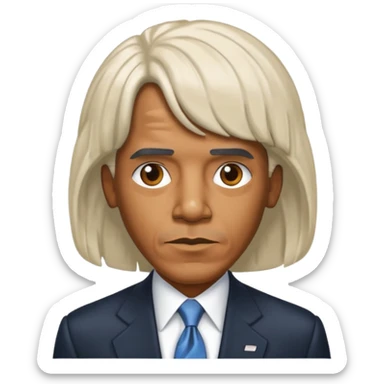 Obama wearing a wig  sticker