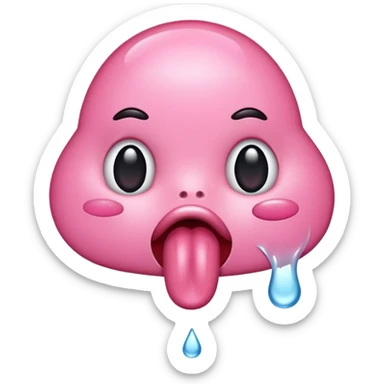 une lanque qui pend avec une goutte de bave sticker