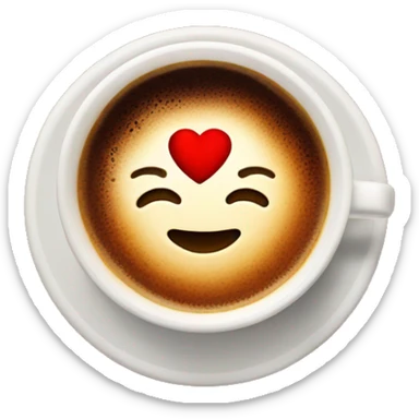 Hot coffee with heart  sticker