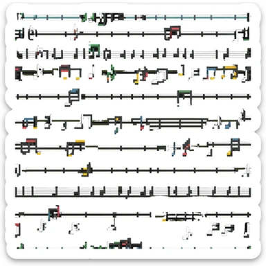 Musical notes with happy, whimsical feeling, representing singing or melody "Tralalelo" sticker