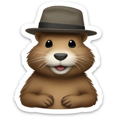 Nutria con un gorrito  sticker