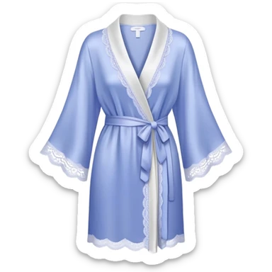 Periwinkle silk lace-trim robe sticker