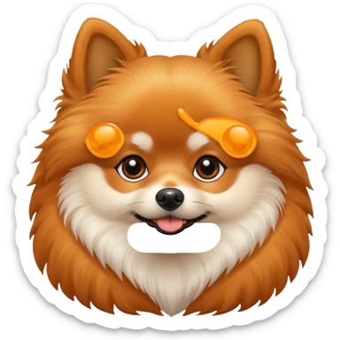  A pomerian dog. sticker