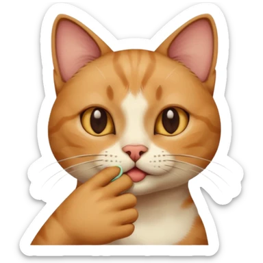 cat nose picking sticker