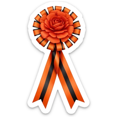 St. George ribbon and red carnation, symbol of Victory Day May 9 sticker
