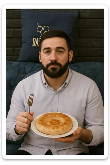 birinchidagi odamni yuziga 2 rasmdagi odamga uzidak qilib chizib bergin xuddu shunday non yen utirganini sticker