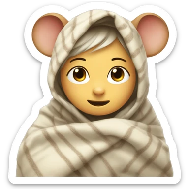 a maus withe a blanket over her head a little a very cute maus sticker