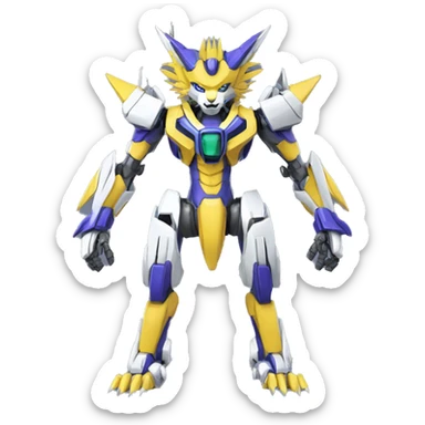 WereGarurumon-Renamon-Medabot-Mecha full body sticker
