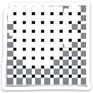 Gray and white checkered pattern, 8x8 grid, minimalist design, flat colors, no shadows sticker