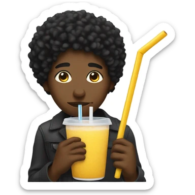 Black person hold the last straw sticker