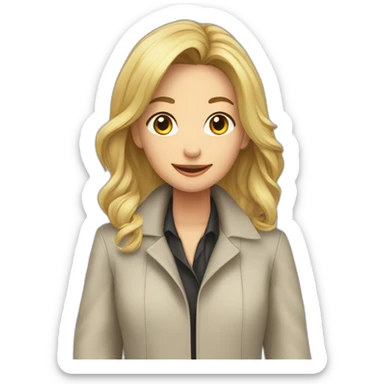 Christa en manteau dans ascenseur sticker