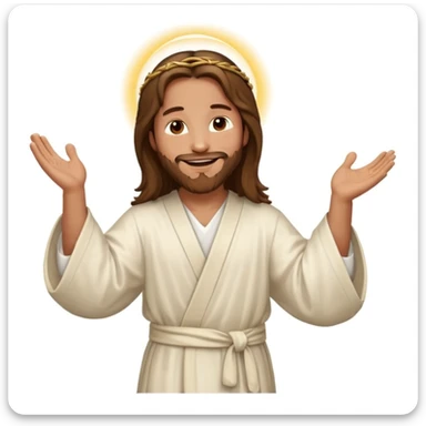 Jesus doing a happy dance sticker