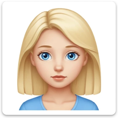 A girl with blue eyes, light hair to her chin sticker