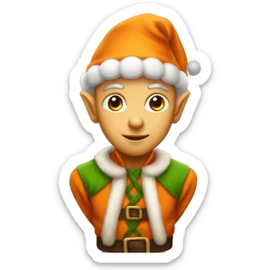 One orange elf all body sticker