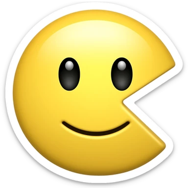 Yellow PAC man character sticker