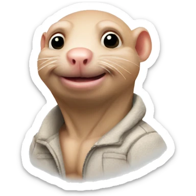 Naked mole rat man sticker