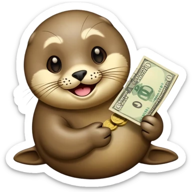 seal with money  sticker