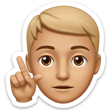 Point your finger at the face. sticker