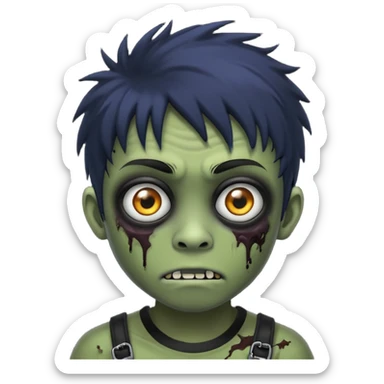 crie um menino zumbi emo sem o rosto deformado sticker