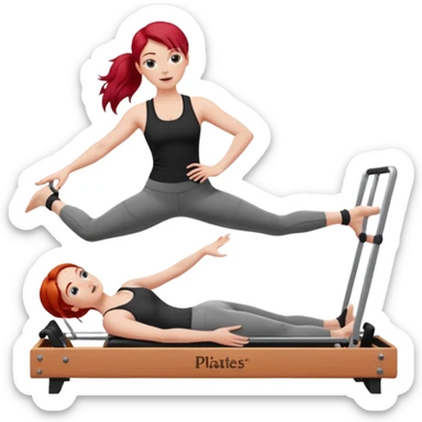 Pilates + red hair + white girl + reformer sticker