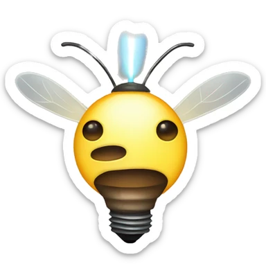 firefly with light bulb sticker