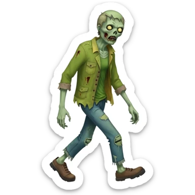 zombie full body walking sticker