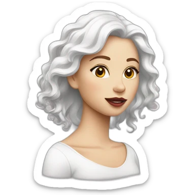 Fille blanche cheveux bordeaux sticker