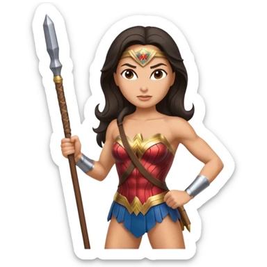 Wonder Woman holding baton sticker