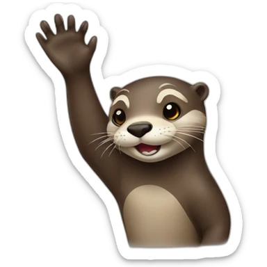Otter Waving sticker