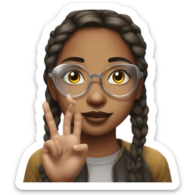 girl on the street portrait with glass on the hand sticker