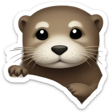 otter cozy in blanket sticker