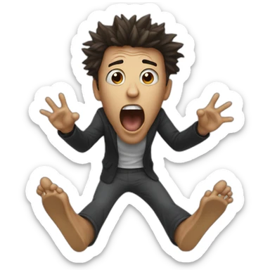 man scream and stump feet sticker