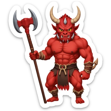 Oni – Horned demon with club. sticker