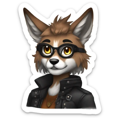 Edgy anthro furry by Falvie, AngieWolf sticker