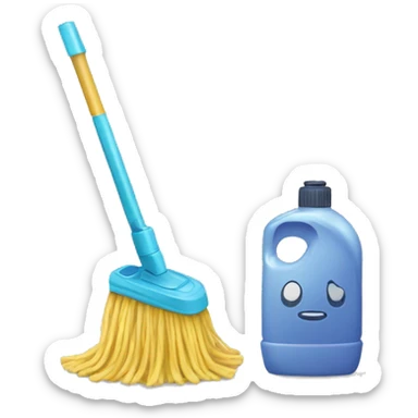 mop and wash spray crossed sticker