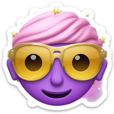 Un mono con una corona dorada. 	•	Gafas de sol rosadas con estrellas en lugar de lentes. 	•	Una máscara azul en la boca. 	•	Fondo turquesa. sticker